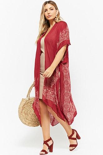 Forever21 Plus Size Floral Open-front Duster