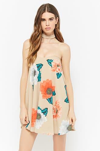 Forever21 Selfie Leslie Floral Tube Dress