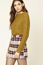 Forever21 Women's  Mustard Marled Waffle Knit Sweater