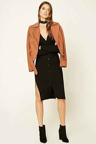 Forever21 Longline Ribbed Knit Cardigan