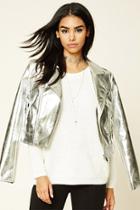 Forever21 Women's  White Purl Knit Cutout Sweater