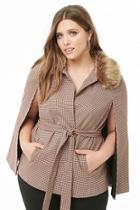 Forever21 Plus Size Houndstooth Cape Jacket