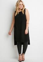 Forever21 Plus Dropped-hem High-slit Tunic