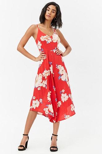 Forever21 Floral Capri Jumpsuit