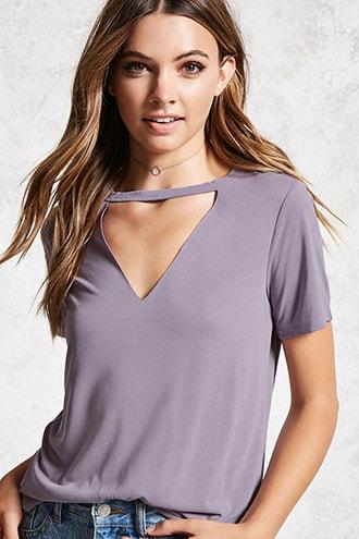 Forever21 Keyhole Cutout Tee