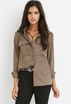 Forever21 Faux Suede Button Shirt