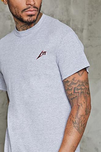 21 Men Men's  Lit Embroidered Graphic Tee