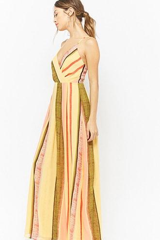 Forever21 Chiffon Striped Maxi Dress