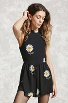Forever21 Open-back Daisy Print Romper