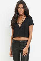 Forever21 Lace-up Crop Top