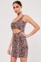 Forever21 Missguided Tiger Print Cutout Dress