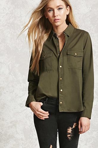 Forever21 Snap-button Shirt