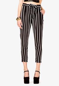 Forever21 Striped Drawstring Harem Pants