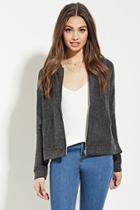Forever21 Women's  Charcoal Textured Knit Hoodie