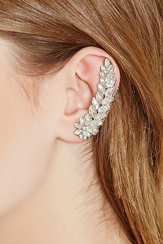 Forever21 Rhinestoned Leaf Ear Cuff