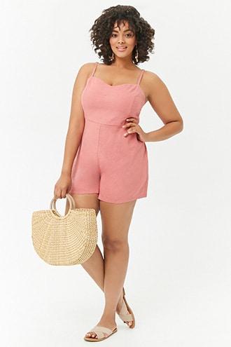 Forever21 Plus Size Linen-blend Romper