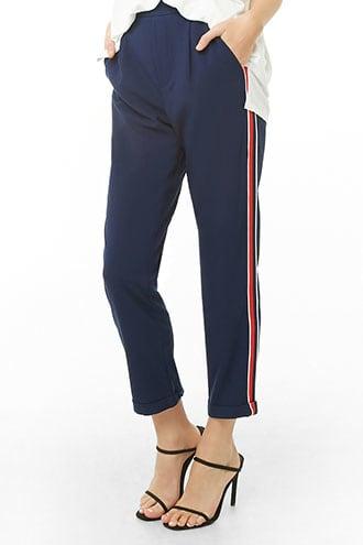 Forever21 Cuffed Striped-trim Pants