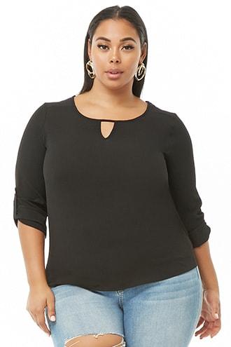 Forever21 Plus Size Crepe Lattice Top