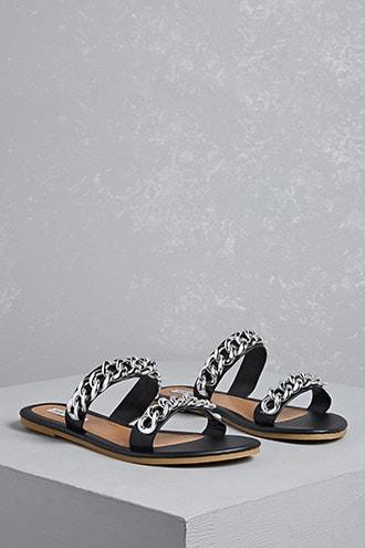 Forever21 Dual-strap Faux Leather Sandals