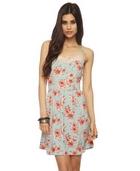 Lace Inset Floral Dress
