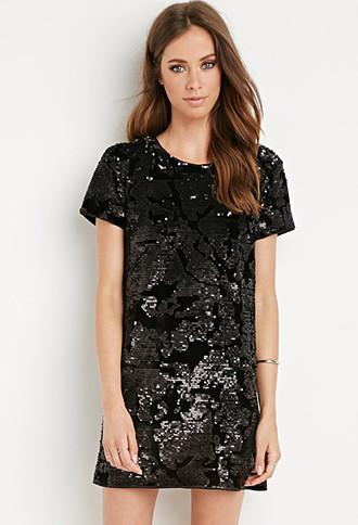 Forever21 Sequined Velvet Shift Dress