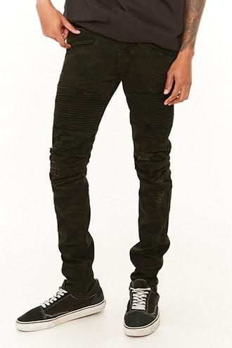 Forever21 Waimea Skinny Moto Camo Jeans