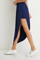Forever21 Women's  Pleated Asymmetrical Skirt (navy)