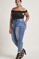 Forever21 Plus Size Ladder Cut Jeans