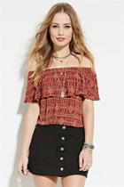 Forever21 Women's  Off-the-shoulder Ornate Top