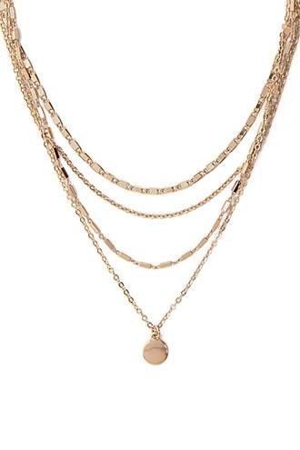 Forever21 Flat Pendant Layered Necklace