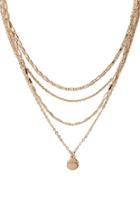 Forever21 Flat Pendant Layered Necklace