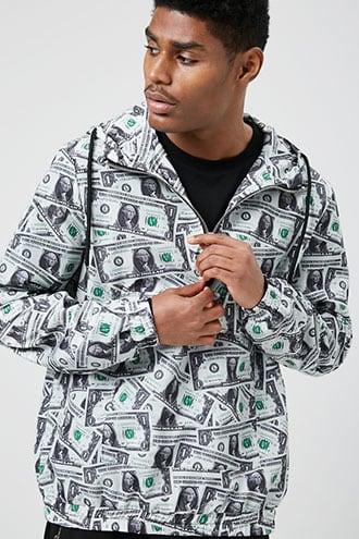 Forever21 Dollar Bill Print Anorak