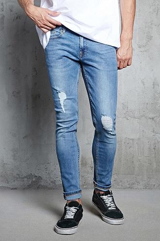 Forever21 Distressed Faded Skinny Jeans