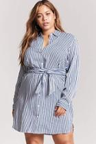Forever21 Plus Size Stripe Mini Shirt Dress