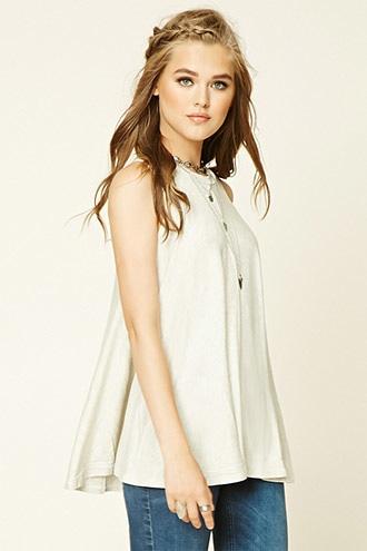Forever21 Women's  Heathered Flare Top