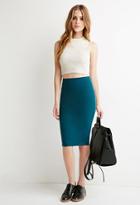 Forever21 Plus Women's  Peacock Heathered Pencil Skirt