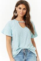 Forever21 Raw-cut Burnout Top