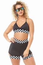 Forever21 Checkered Crop Cami & Shorts Set