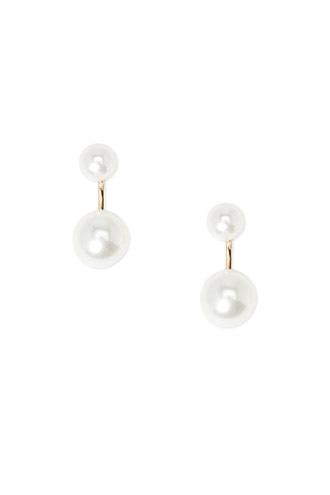 Forever21 Cream Faux Pearl Ear Jackets