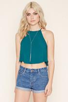 Forever21 Women's  Peacock Crepe Trapeze Cami