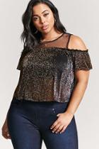 Forever21 Plus Size Metallic Open-shoulder Top