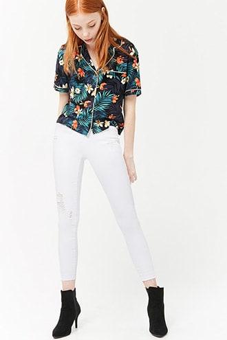 Forever21 Mid-rise Distressed Skinny Jeans