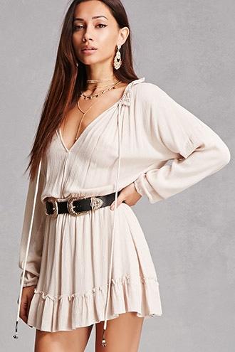 Forever21 Ruffled Peasant Mini Dress