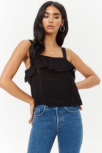 Forever21 Pintucked Flounce Top