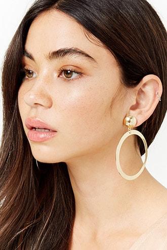 Forever21 Plated Oval Drop Earrings