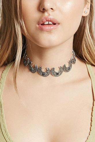 Forever21 Burnished Faux Gem Choker