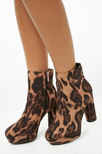 Forever21 Leopard Platform Booties