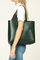 Forever21 Hunter Green Structured Faux Leather Tote