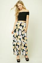 Forever21 Wrap Front Floral Maxi Skirt