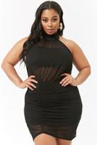 Forever21 Plus Size Shadow-striped Halter Dress